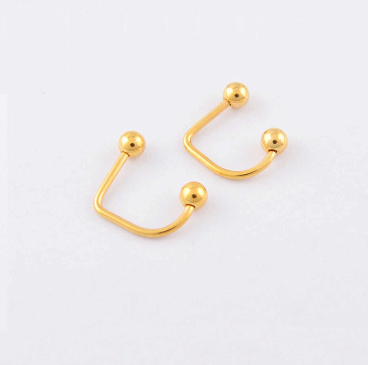 Kitcheniva 2 Pcs Surgical Steel Ball Top Lip Loop Labret Ring
